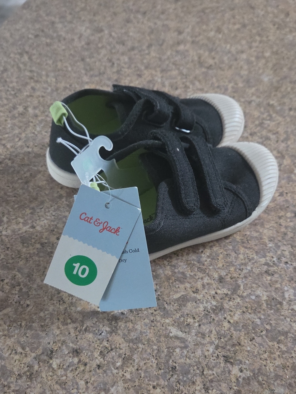 Cat & Jack Black Canvas Kids Sneakers with White Toe Cap